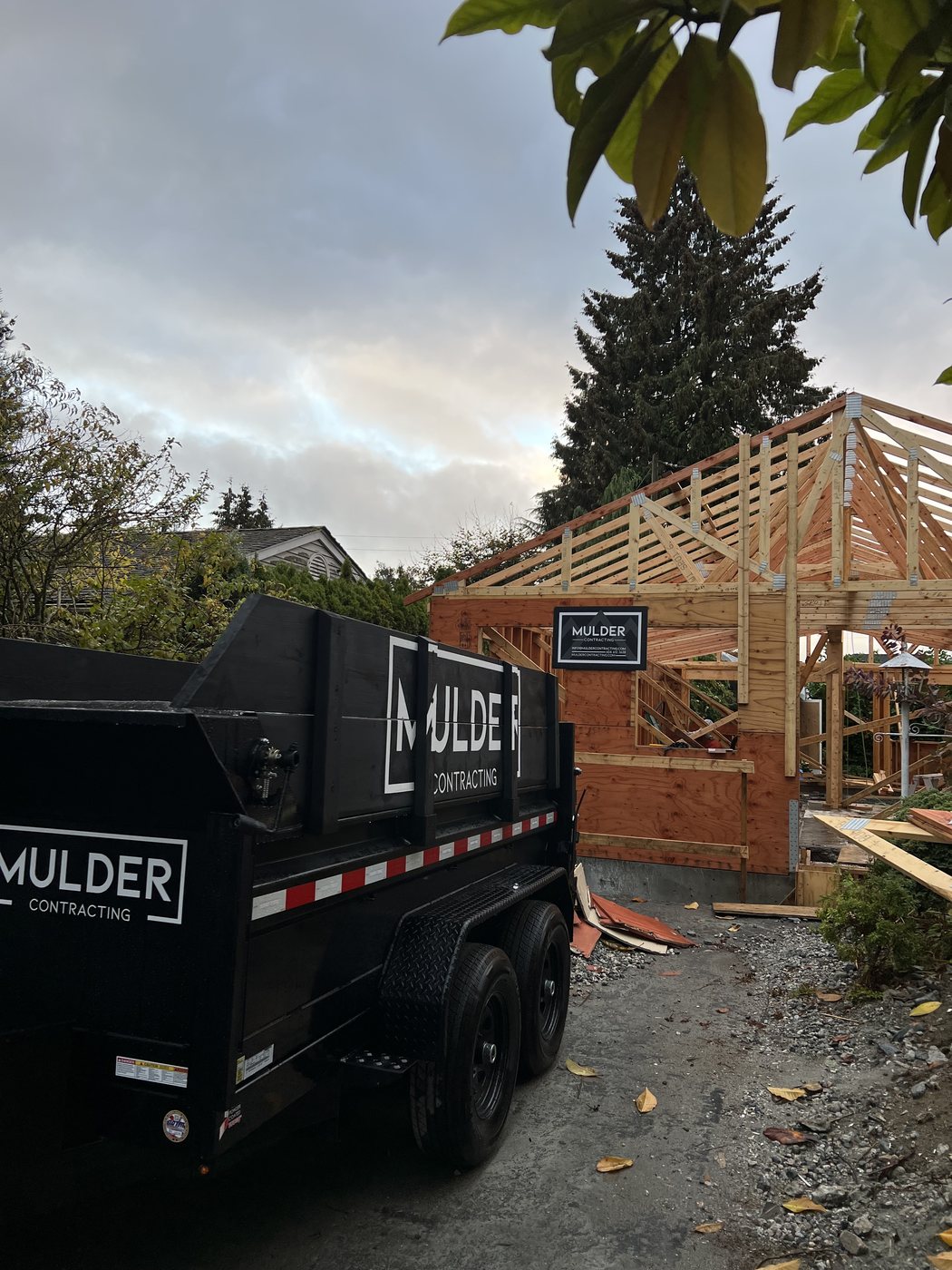 Mulder Contracting trailer on a job site