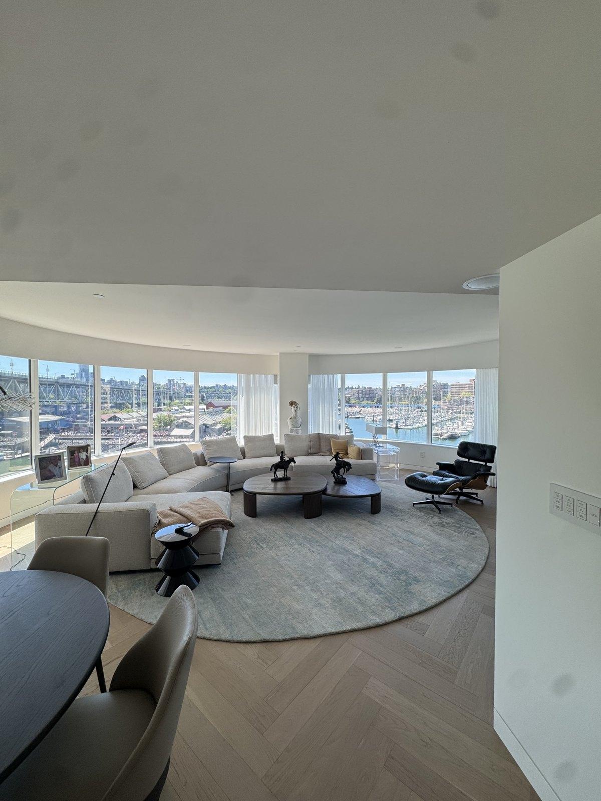Living room with city view