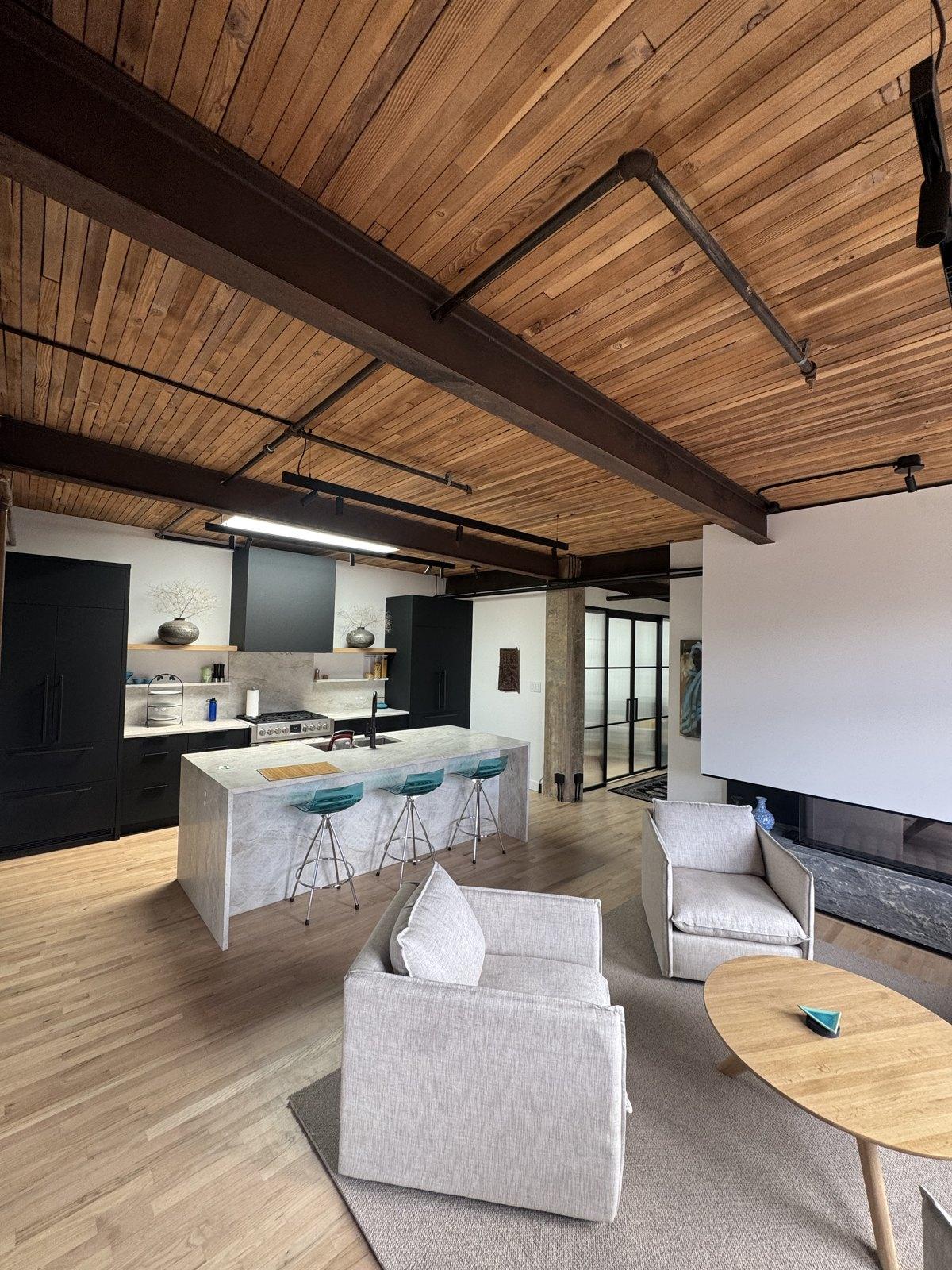 Wood-ceiling loft living