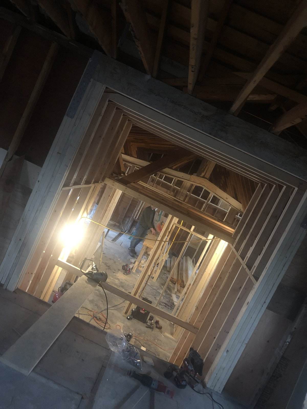 Structural framing and opening detail on a North Vancouver build